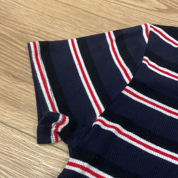 Shortsleeved T-shirt • stripped • navy blue, red, white and black - Picture 3 of 7